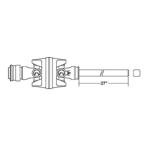 3-80 series CV wide angle universal joint and shaft with 1 3/8-6 spline, auto-lok connection
