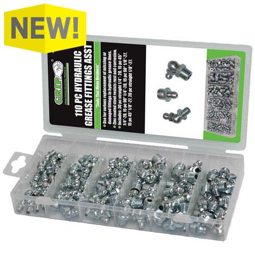 HYDRAULIC GREASE FITTING ASSORTMENT - 110 PIECES (VARIOUS SIZES)