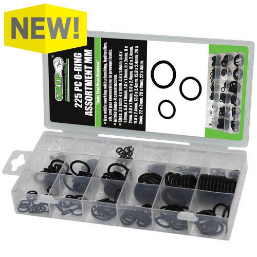 MM O-RING ASSORTMENT - 225 PIECES (VARIOUS SIZES)