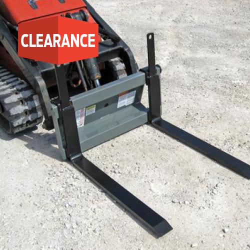 Pallet forks rated at 900 lbs. for Mini Skid Steers with universal mini mount